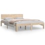 Solid pine wood bed frame 150x200 cm by vidaXL, Beds and slatted bases - Ref: Foro24-833117, Price: 170,49 €, Discount: %