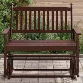 Sliding solid poplar wood bench in brown, 118x70x104.5 cm. by , Rocking chairs - Ref: Foro24-4008867, Price: 189,99 €, Discou...