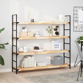 Solid untreated acacia wood floating shelf 120x30x4 cm by , Shelves and shelves - Ref: Foro24-3279459, Price: 70,99 €, Discou...