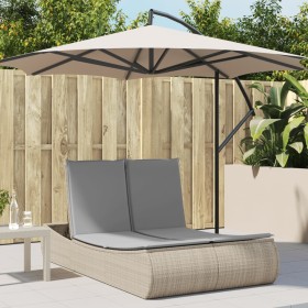 Double sun lounger with beige synthetic rattan cushions by , Loungers - Ref: Foro24-368093, Price: 328,08 €, Discount: %