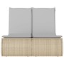 Tumbona doble con cojines ratán sintético beige de , Tumbonas - Ref: Foro24-368093, Precio: 328,08 €, Descuento: %