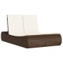 Double sun lounger with brown synthetic rattan cushions by , Loungers - Ref: Foro24-368091, Price: 331,66 €, Discount: %