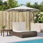 Double sun lounger with brown synthetic rattan cushions by , Loungers - Ref: Foro24-368091, Price: 331,66 €, Discount: %