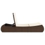 Double sun lounger with brown synthetic rattan cushions by , Loungers - Ref: Foro24-368091, Price: 331,66 €, Discount: %