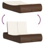 Double sun lounger with brown synthetic rattan cushions by , Loungers - Ref: Foro24-368091, Price: 331,66 €, Discount: %