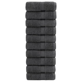 Toallas 10 uds 100% algodón gris antracita 30x30 cm 600 gsm de , Toallas - Ref: Foro24-137150, Precio: 20,92 €, Descuento: %