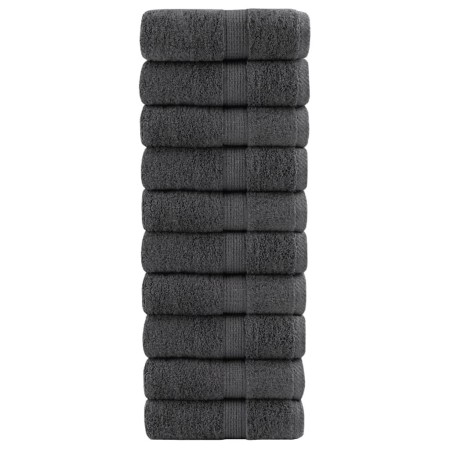 Toallas 10 uds 100% algodón gris antracita 30x30 cm 600 gsm de , Toallas - Ref: Foro24-137150, Precio: 18,96 €, Descuento: %