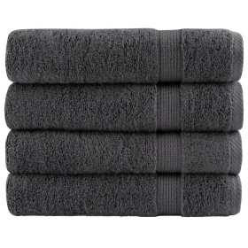 Bathroom towels 4 units 100% cotton anthracite 100x150 cm 600 gsm by , Towels - Ref: Foro24-137165, Price: 70,99 €, Discount: %