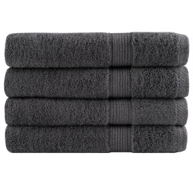 Premium towels 4 units 100% cotton anthracite 100x200 cm 600 gsm by , Towels - Ref: Foro24-137173, Price: 92,99 €, Discount: %