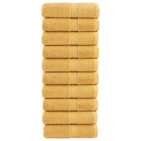 Toallas 10 unidades 100% algodón dorado 30x30 cm 600 gsm de , Toallas - Ref: Foro24-137277, Precio: 18,30 €, Descuento: %