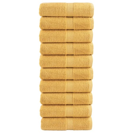 Toallas 10 unidades 100% algodón dorado 30x30 cm 600 gsm de , Toallas - Ref: Foro24-137277, Precio: 20,92 €, Descuento: %