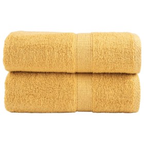 2 units of golden 100% cotton towels, 30x30 cm, 600 gsm by , Towels - Ref: Foro24-137275, Price: 9,99 €, Discount: %