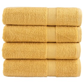 Toallas de mano 4 uds 100% algodón amarillo 50x100 cm 600 gsm de , Toallas - Ref: Foro24-137282, Precio: 27,99 €, Descuento: %