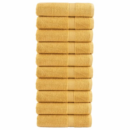 Bathroom towels 10 units 100% cotton yellow 100x150 cm 600 gsm by , Towels - Ref: Foro24-137289, Price: 165,99 €, Discount: %