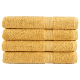 Premium towels 4 units 100% cotton yellow 100x200 cm 600 gsm by , Towels - Ref: Foro24-137294, Price: 91,99 €, Discount: %