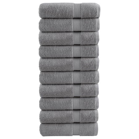 Toallas de mano 10 uds 100% algodón gris 50x100 cm 600 gsm de , Toallas - Ref: Foro24-137307, Precio: 67,66 €, Descuento: %