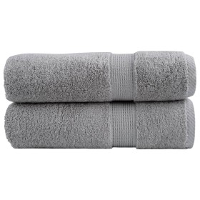 Toallas de mano 2 uds 100% algodón gris 50x100 cm 600 gsm de , Toallas - Ref: Foro24-137305, Precio: 16,99 €, Descuento: %