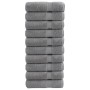 Toallas de baño 10 uds 100% algodón gris 100x150 cm 600 gsm de , Toallas - Ref: Foro24-137313, Precio: 182,98 €, Descuento: %