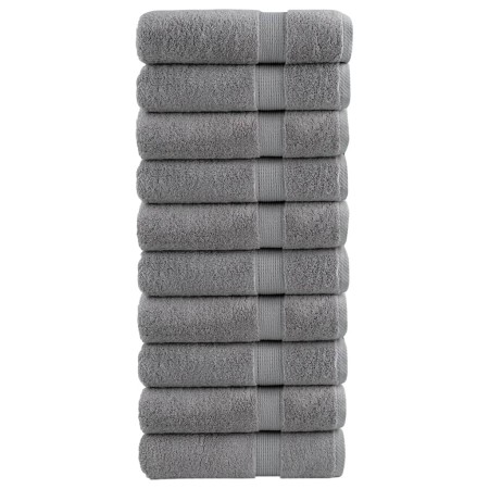 Toallas de baño 10 uds 100% algodón gris 100x150 cm 600 gsm de , Toallas - Ref: Foro24-137313, Precio: 182,98 €, Descuento: %