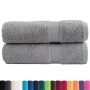 Toallas de baño 2 uds 100% algodón gris 100x150 cm 600 gsm de , Toallas - Ref: Foro24-137311, Precio: 37,21 €, Descuento: %