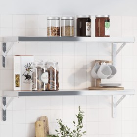 Shelf brackets 4 pcs stainless steel 23.5x2.5x15.5 cm by , Shelves and shelves - Ref: Foro24-30298, Price: 22,99 €, Discount: %