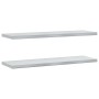 Wall shelves 2 units stainless steel silver 100x30x3 cm by , Shelves and shelves - Ref: Foro24-30279, Price: 53,49 €, Discoun...