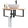 Wall-mounted sink shelf made of steel and solid beech wood by , bathroom vanities - Ref: Foro24-3302501, Price: 84,48 €, Disc...