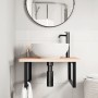 Wall-mounted sink shelf made of steel and solid beech wood by , bathroom vanities - Ref: Foro24-3302501, Price: 84,48 €, Disc...