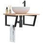 Wall-mounted sink shelf made of steel and solid beech wood by , bathroom vanities - Ref: Foro24-3302503, Price: 76,99 €, Disc...