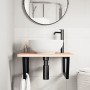 Wall-mounted sink shelf made of steel and solid beech wood by , bathroom vanities - Ref: Foro24-3302503, Price: 83,91 €, Disc...