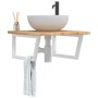 Wall-mounted steel and solid oak wood sink shelf by , bathroom vanities - Ref: Foro24-3302478, Price: 87,11 €, Discount: %