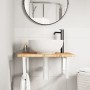 Wall-mounted steel and solid oak wood sink shelf by , bathroom vanities - Ref: Foro24-3302478, Price: 87,11 €, Discount: %