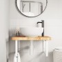 Wall-mounted steel and solid oak wood sink shelf by , bathroom vanities - Ref: Foro24-3302492, Price: 106,99 €, Discount: %