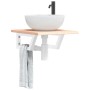 Wall-mounted steel and solid oak wood sink shelf by , bathroom vanities - Ref: Foro24-3302534, Price: 55,81 €, Discount: %