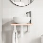 Wall-mounted steel and solid oak wood sink shelf by , bathroom vanities - Ref: Foro24-3302534, Price: 55,81 €, Discount: %