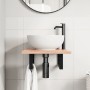 Wall-mounted steel and solid oak wood sink shelf by , bathroom vanities - Ref: Foro24-3302557, Price: 55,99 €, Discount: %