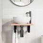 Wall-mounted steel and solid oak wood sink shelf by , bathroom vanities - Ref: Foro24-3302555, Price: 64,76 €, Discount: %