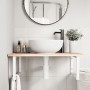 Wall-mounted steel and solid oak wood sink shelf by , bathroom vanities - Ref: Foro24-3302632, Price: 89,99 €, Discount: %