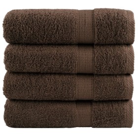 4 brown 100% cotton bath towels 70x140 cm 600 gsm by , Towels - Ref: Foro24-137237, Price: 47,99 €, Discount: %