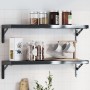 Set of 4 black stainless steel shelf brackets 20x2.5x14 cm by , Shelves and shelves - Ref: Foro24-30302, Price: 18,05 €, Disc...