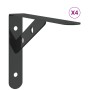 Set of 4 black stainless steel shelf brackets 20x2.5x14 cm by , Shelves and shelves - Ref: Foro24-30302, Price: 18,05 €, Disc...