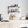 Set of 4 black stainless steel shelf brackets 20x2.5x14 cm by , Shelves and shelves - Ref: Foro24-30302, Price: 18,05 €, Disc...