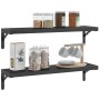 Set of 4 black stainless steel shelf brackets 20x2.5x14 cm by , Shelves and shelves - Ref: Foro24-30302, Price: 18,05 €, Disc...