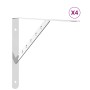 Set of 4 stainless steel shelf brackets silver 40x2.5x25 cm by , Shelves and shelves - Ref: Foro24-30300, Price: 32,75 €, Dis...