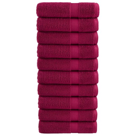 Shower towels 10 pcs 100% cotton burgundy 70x140 cm 600 gsm by , Towels - Ref: Foro24-137214, Price: 108,99 €, Discount: %