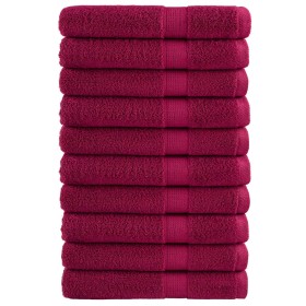 Premium towels 10 units 100% cotton burgundy 100x200 cm 600 gsm by , Towels - Ref: Foro24-137223, Price: 223,64 €, Discount: %