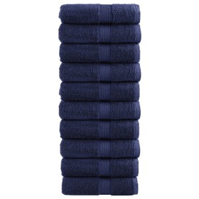 Guest towels 10 units 100% cotton navy blue 30x50cm 600gsm by , Towels - Ref: Foro24-137256, Price: 25,58 €, Discount: %