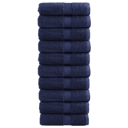 Guest towels 10 units 100% cotton navy blue 30x50cm 600gsm by , Towels - Ref: Foro24-137256, Price: 25,56 €, Discount: %