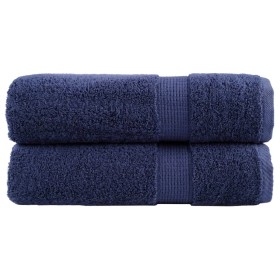 Bathroom towels 2 units 100% navy blue cotton 100x150cm 600gsm by , Towels - Ref: Foro24-137263, Price: 37,99 €, Discount: %