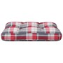 Cushion for pallet sofa in red checkered fabric 60x40x12 cm by , Cushions for chairs and sofas - Ref: Foro24-360570, Price: 1...